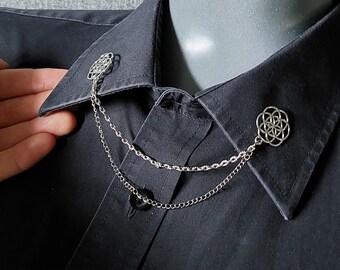 Flower of Life Collar Pin