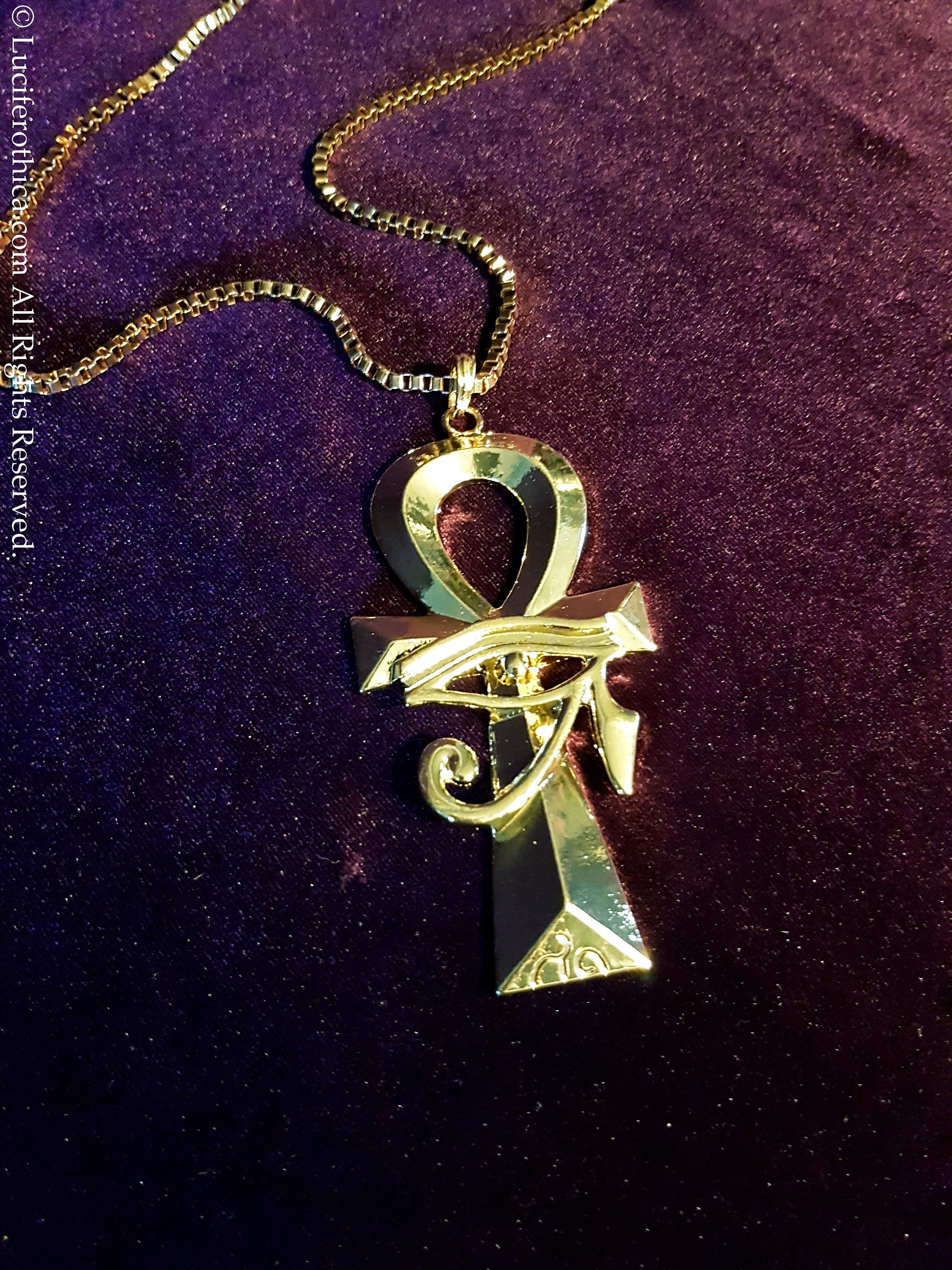 GoldShine Eye of Horus Ankh Pendant