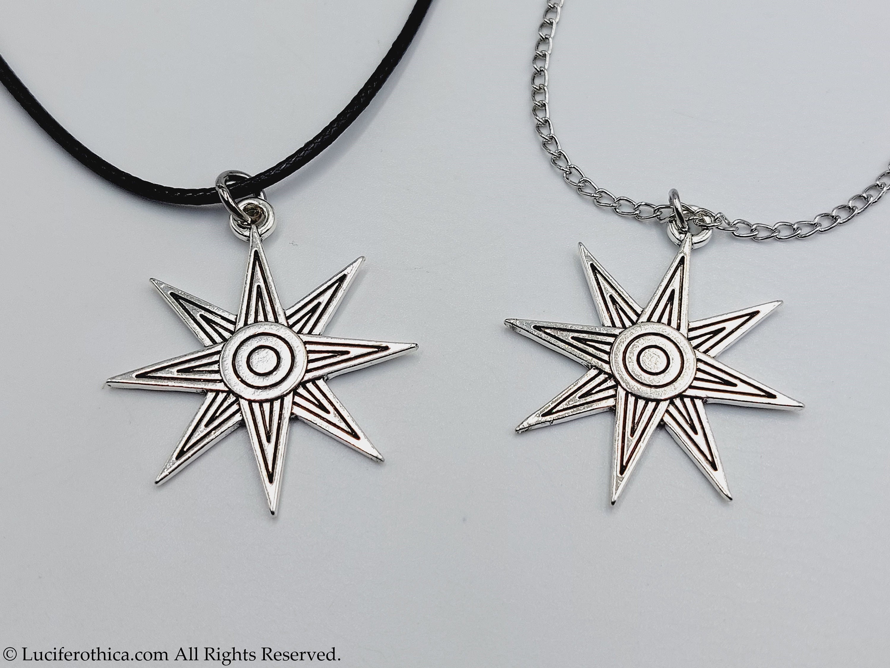 Star of Inanna Ishtar Pendant 2 Style Options