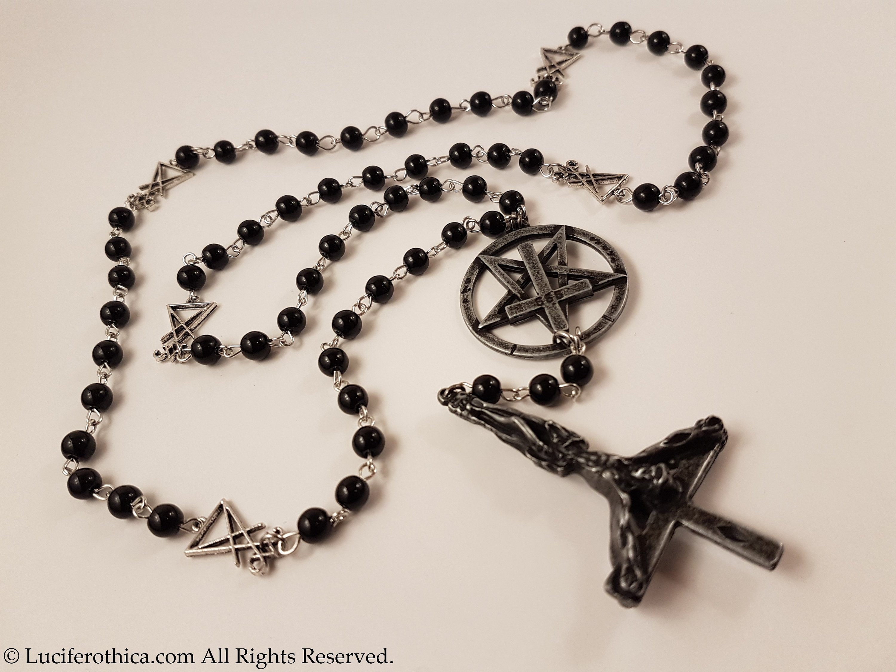 Inverted Crucifix Rosary Occult Cross Rosary Left Hand Path - Etsy