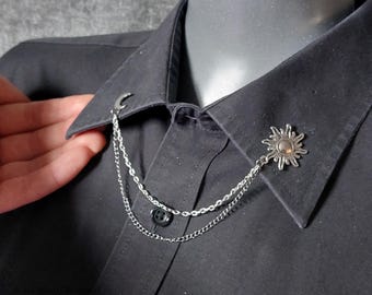 Sun & Moon Collar Pin