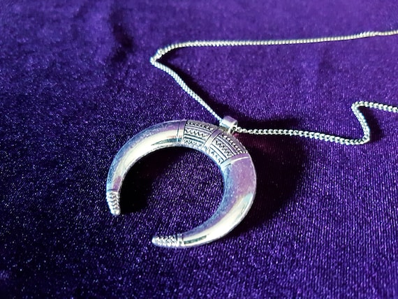 Crescent Half Moon pendant-moon pendant-crescent moon necklace-gothic necklace-wiccan necklace