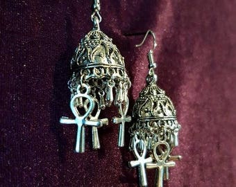 Bohemian ankh earrings