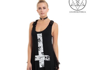 Inverted Cross Skull Long T-shirt