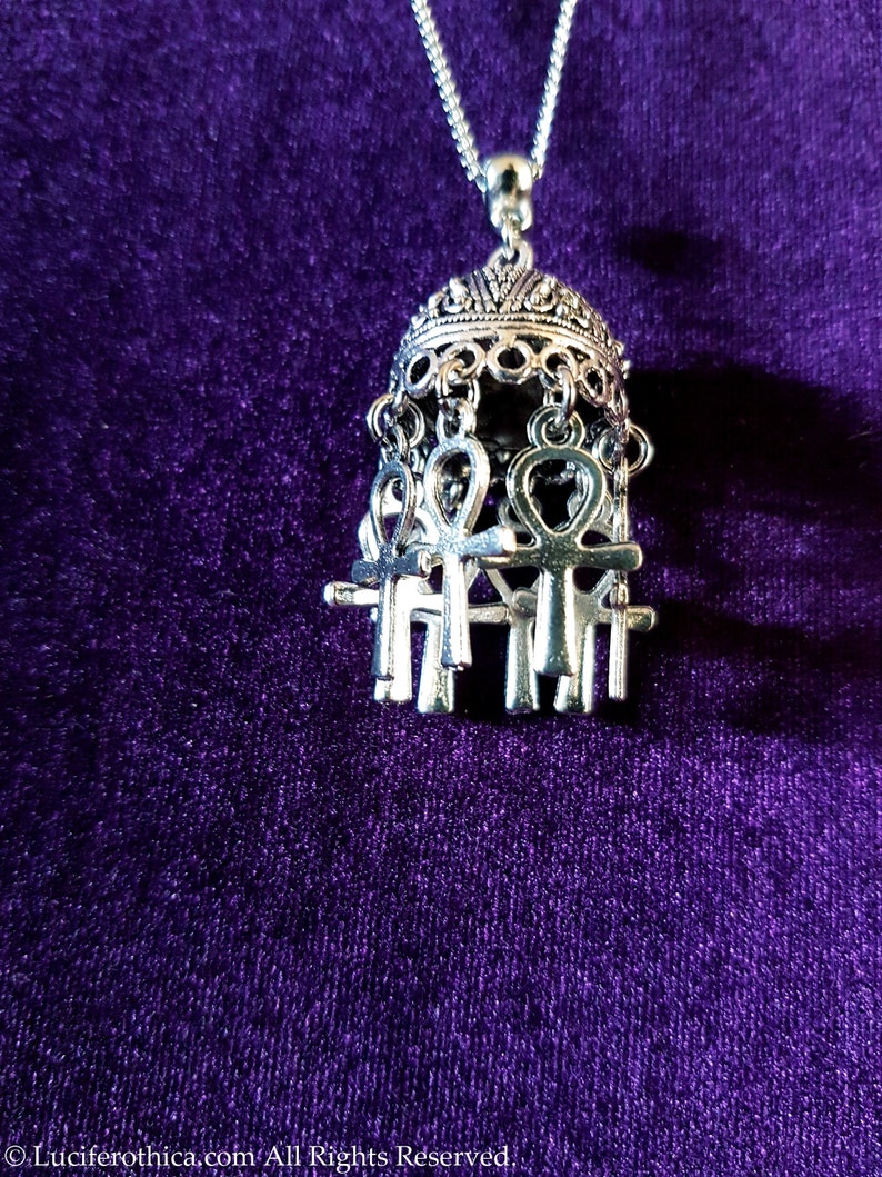 Vampire dracula Egyptian symbol goth gothic necklace big huge ankh Boho Ankh Umbrella Pendant