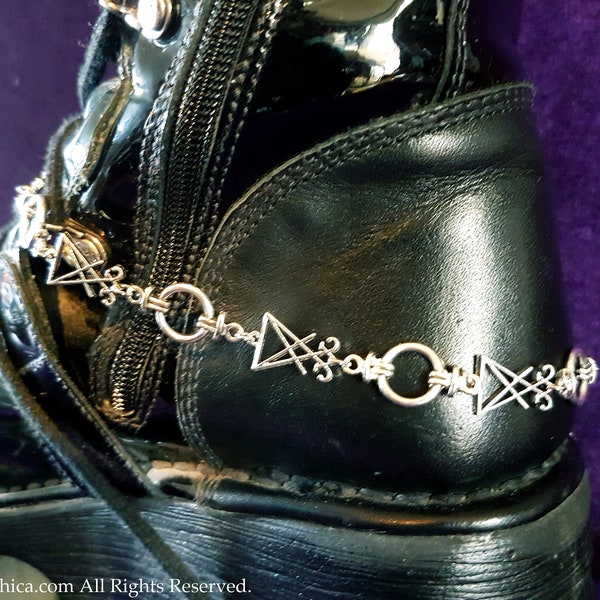 Sigil of Lucifer Boot Chain - goth gothic luciferian boot accessory