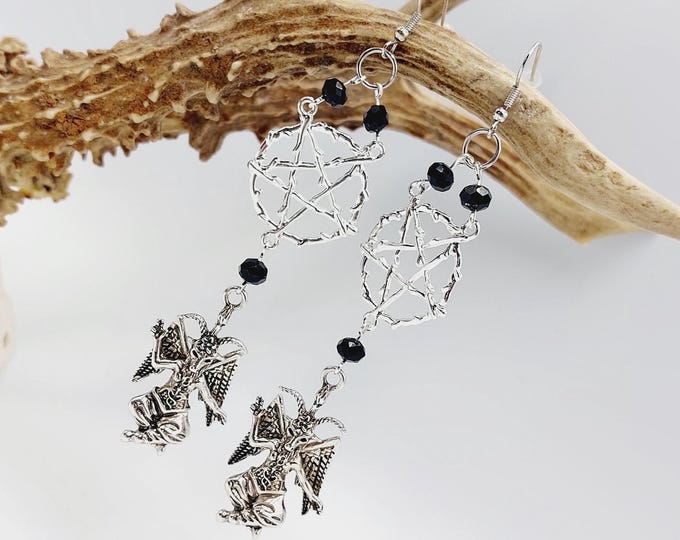 Baphomet Pentagram Earrings (2 styles)