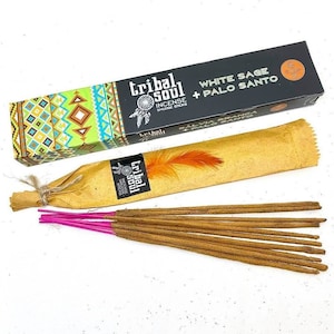 Tribal Soul White Sage & Palo Santo Incense sticks - Incense gift package fragrance scent gothic spiritual witch incense luciferothica light