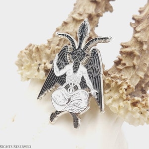 Baphomet Pin Éliphas Lévi Version Exclusive Edition occult templar path seal sigil baphomet lapel pin studs satanic 666 goat mendes gift afbeelding 9