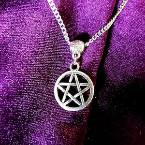 Mini Pentagram Pendant - gothic pagan wicca necklace pentagram symbol