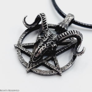 Goat of Mendes Baphomet Pendant (2 Styles) Dark Silver Tone Sigil Seal