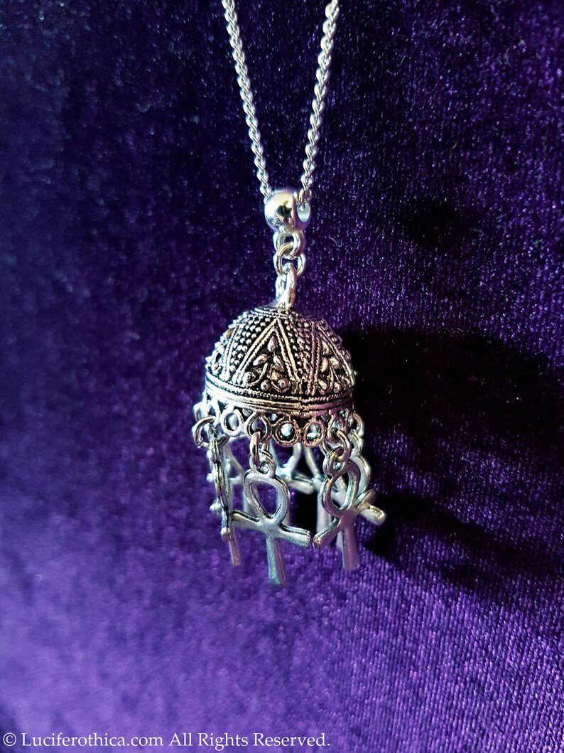 Vampire dracula Egyptian symbol goth gothic necklace big huge ankh Boho Ankh Umbrella Pendant