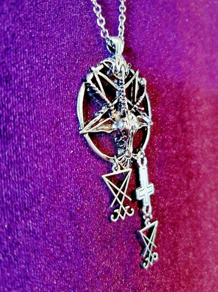 Baphomet Statement Necklace - occult sigil of baphomet sigil of lucifer