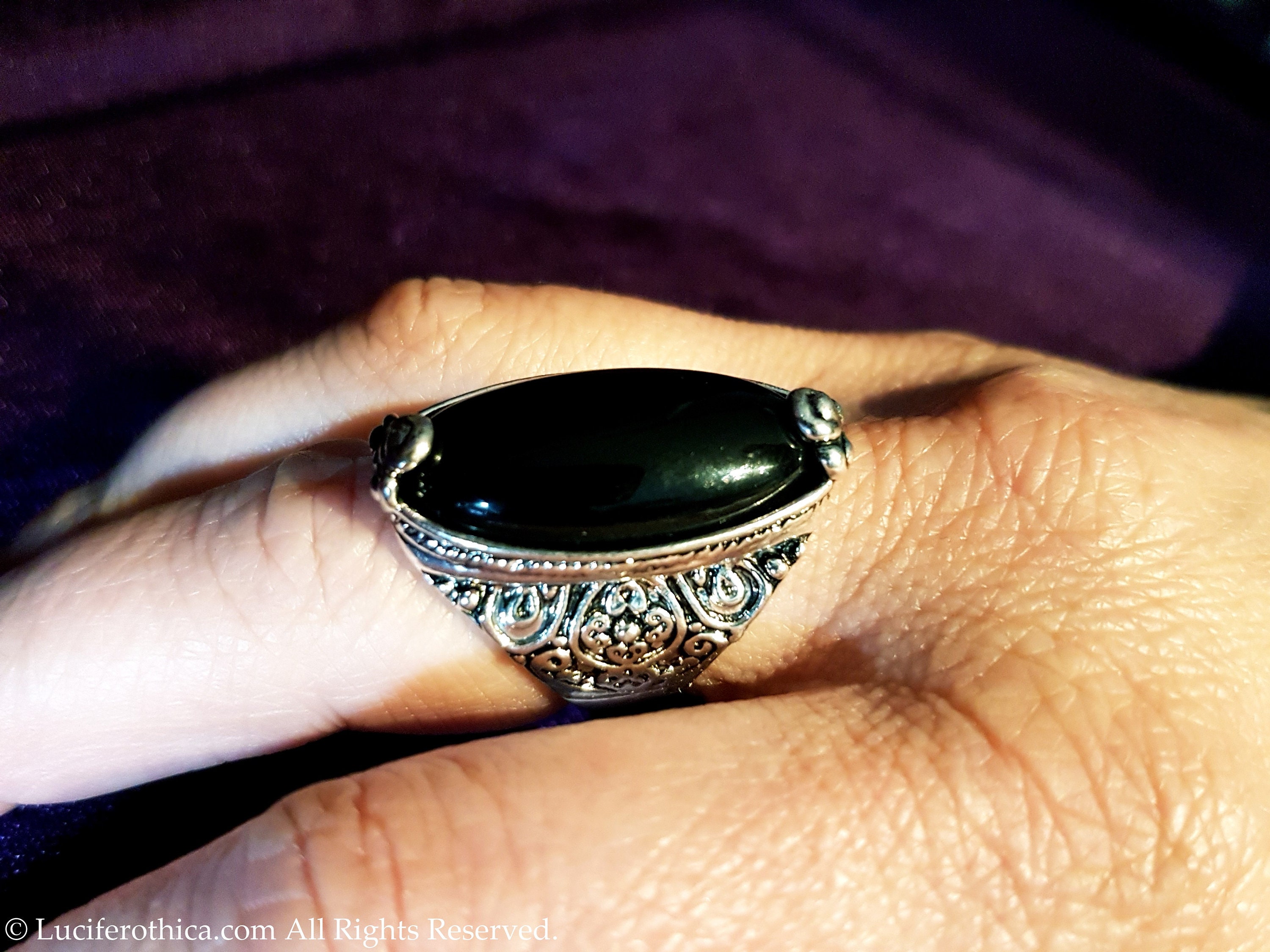 Gothic Victorian Black Ring