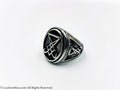 Sigil of Lucifer Ring (Stainless Steel) - occult goth gothic sigil of lucifer earring left hand path luciferian curved sigil ring gift seal