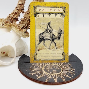 Tarot | Orakel | Affirmation Einzelkartenständer aus Holz - Kartenlesehalter Wahrsagen Hexerei Okkultismus Magie Gothic Geschenk