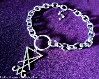 Sigil of Lucifer Ring Chain Choker