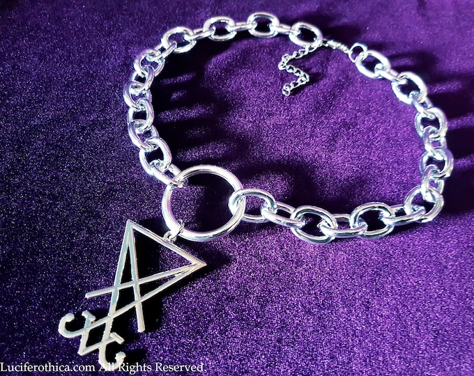 Sigil of Lucifer Ring Chain Choker
