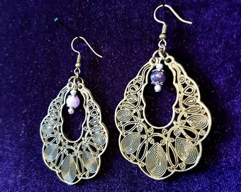 Peacock Amethyst Earrings