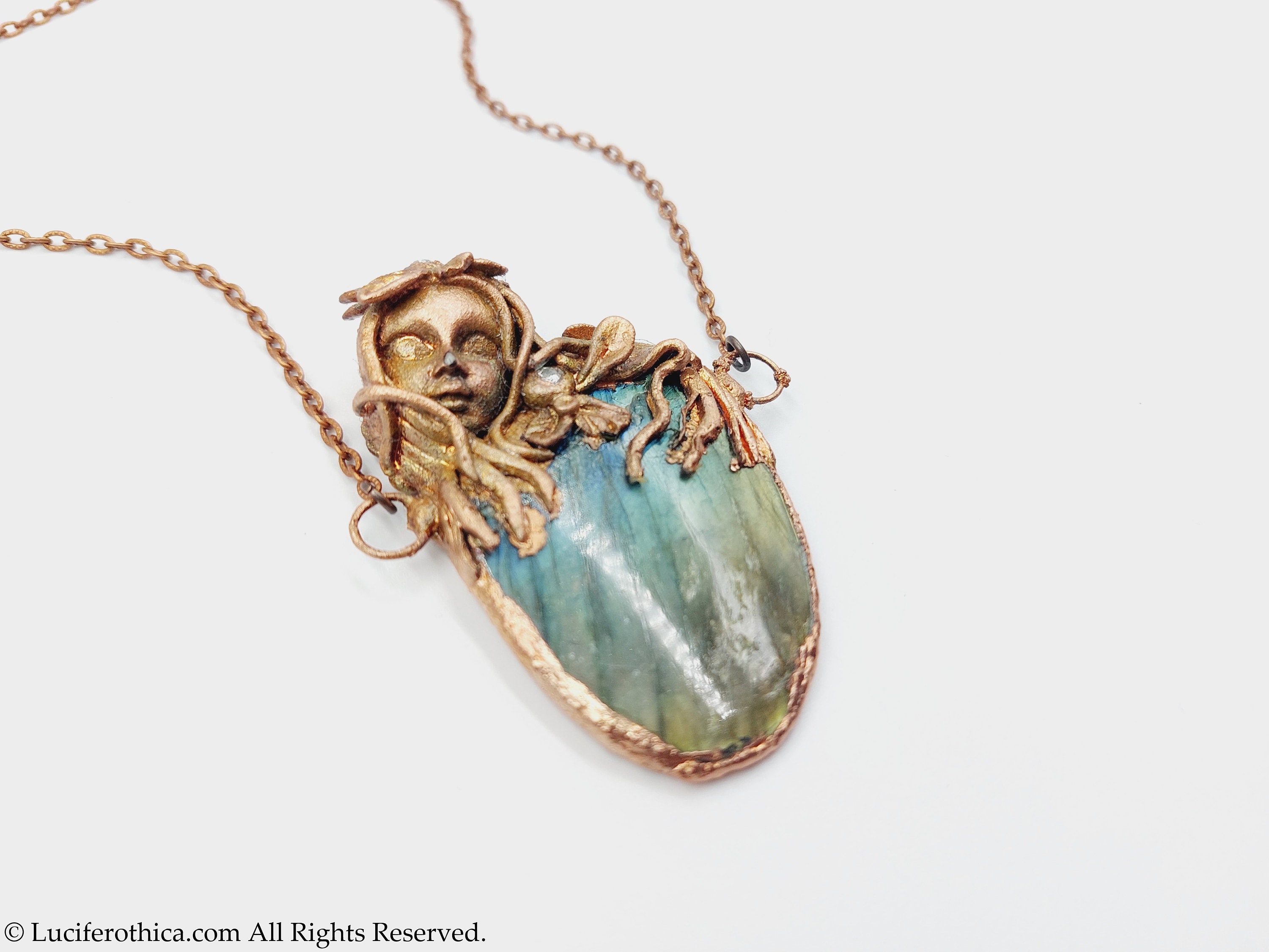 Electroformed & Sculpted Lady of the Forest Necklace (Copper)