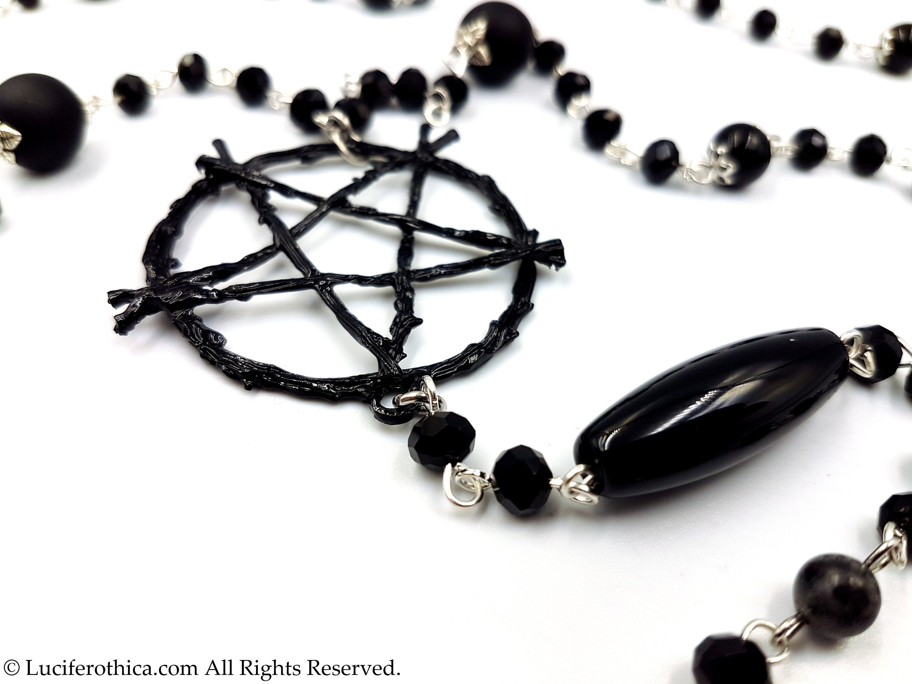 Salem Witch Rosary (Black Agate & Labradorite)