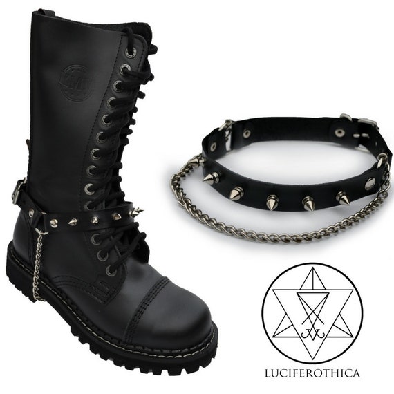 Leather Boot Strap With Studs & Chains currently 5 Extra - Etsy