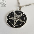 Sigil of Baphomet Pendant (Bessy Version) - occult left hand path seal of baphomet pin studs satanic goat of mendes cloisonne gift satan 666