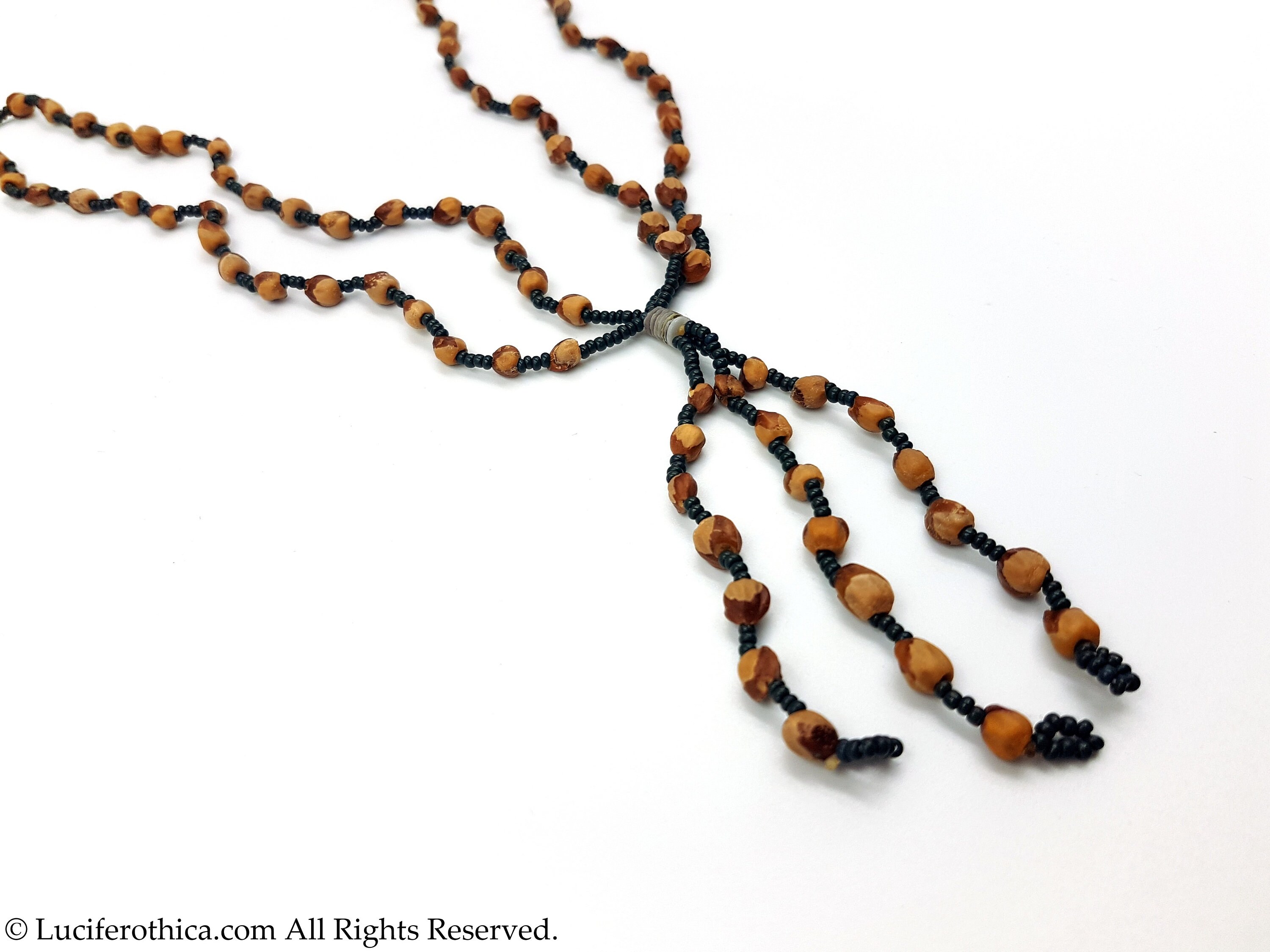 Cedar Berry Ghost Beads Protection Necklace Handmade by the