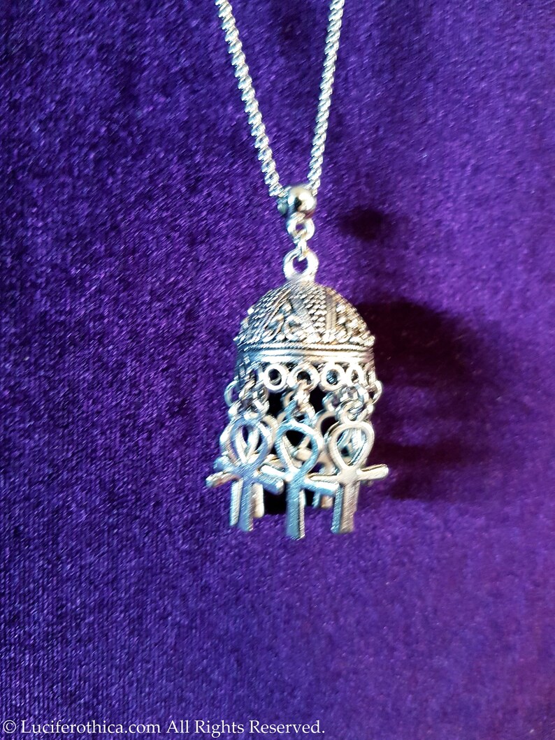Vampire dracula Egyptian symbol goth gothic necklace big huge ankh Boho Ankh Umbrella Pendant