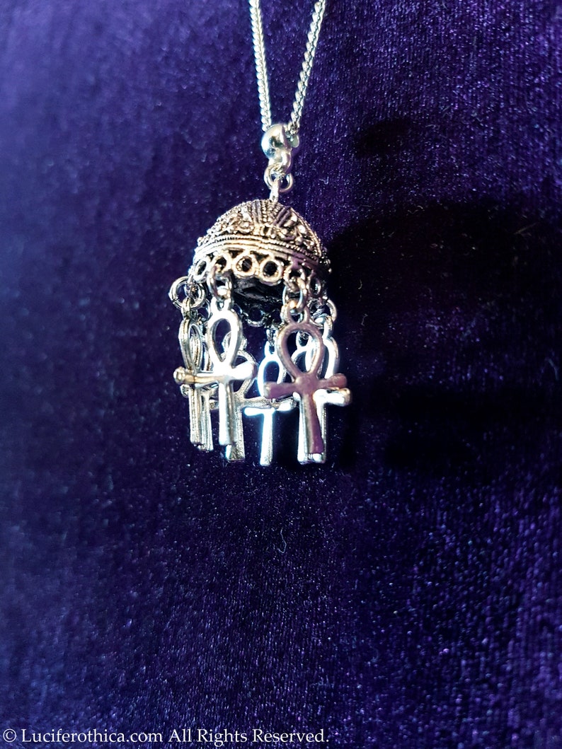 Vampire dracula Egyptian symbol goth gothic necklace big huge ankh Boho Ankh Umbrella Pendant
