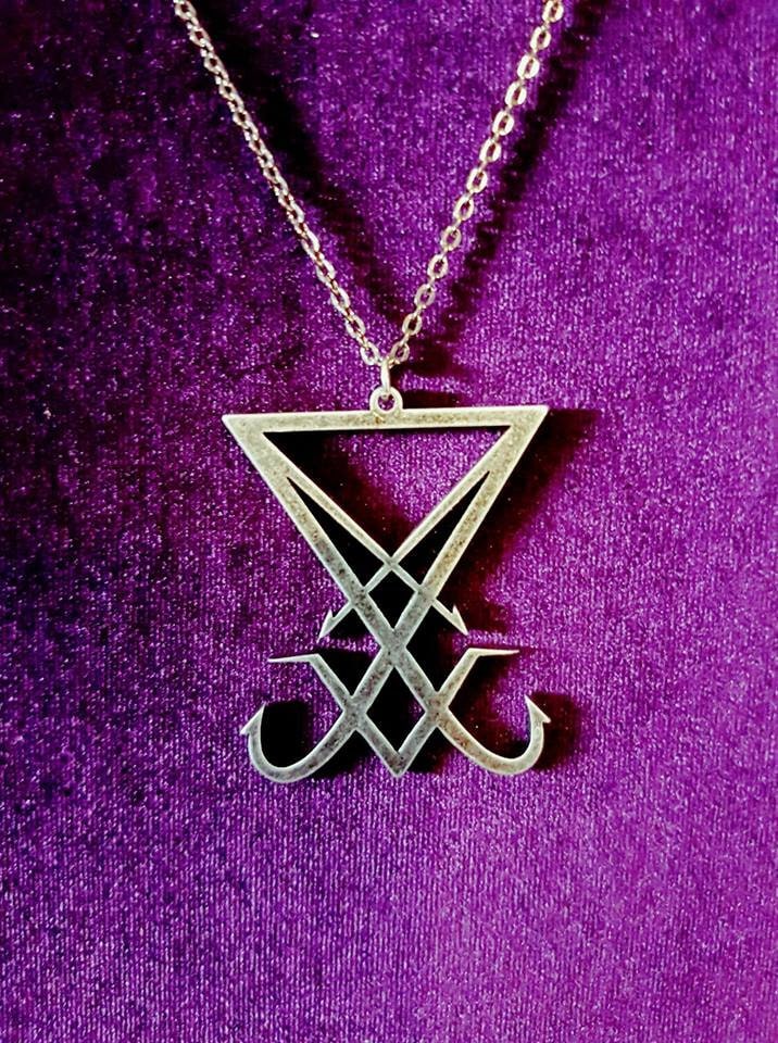 Big Sigil Of Lucifer Necklace Luciferian occult satan | Etsy