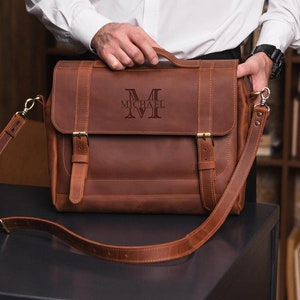 Bolso tipo mensajero tipo maletín de piel, bolso mensajero para ordenador portátil para hombre, bolso tipo cartera para hombre, bolso para ordenador portátil de 17 pulgadas para hombre, bolso con monograma para hombre, bolso tipo cartera para ordenador portátil