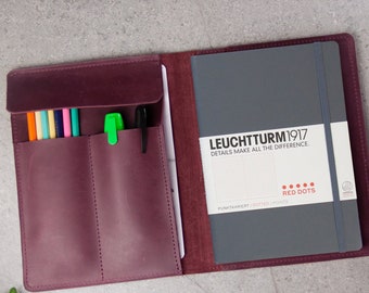 Leuchtturm1917 leather cover,Leuchtturm 1917 cover,A5 notebook cover,Agenda cover,Diary cover,Organizer portfolio,Travel journal