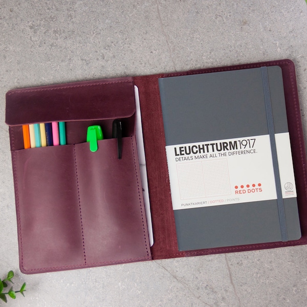 Cubierta de cuero Leuchtturm1917, cubierta Leuchtturm 1917, cubierta de cuaderno A5, cubierta de agenda, cubierta de diario, cartera organizadora, diario de viaje