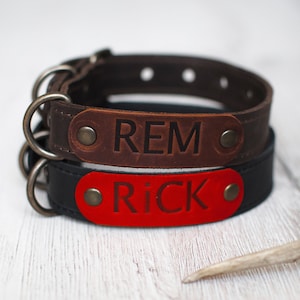 Collar de perro de cuero personalizado,Collar de perro de cuero con nombre,Collar de perro de cuero rojo,Collar de perro grabado,Collar de perro de cuero personalizado,