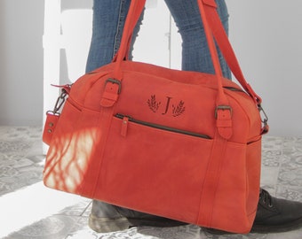 Women's overnight bag,Women's travel bag,Duffel bag women,Weekender bag women,Leather gym bag,Weekender duffle bag,Monogrammed overnight bag
