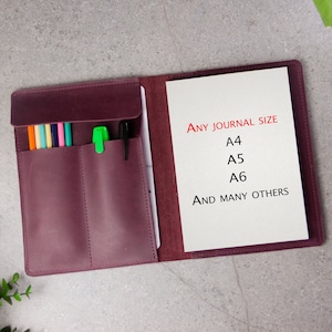 Personnaliser portefeuille, carnet en cuir, carnet de croquis, portefeuille en cuir, cadeau pour lui, couverture de carnet a5, journal en cuir, Folio, cadeau de graduation