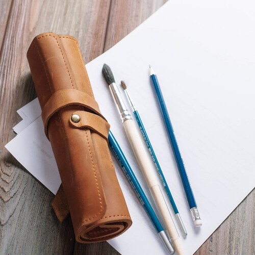 Paint Brush Case for Artist Leather Paint Brush Roll Etsy