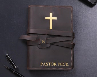 Leather prayer journal for men, Prayer notebook, Christian journal with cross, Religious journal cover, Religious gifts men, Church diary