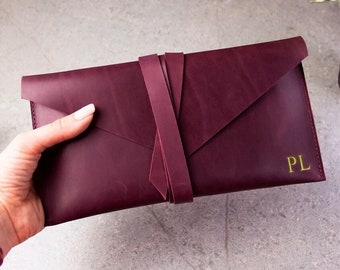 Small clutch purse, Burgundy clutch bag, Phone clutch with strap, Leather clutch wallet women, Envelope clutch bag, Custom clutch purse