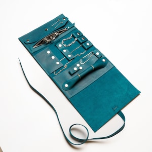 Travel Jewelry Roll,travel Jewelry Case,leather Roll,jewelry Organizer ...