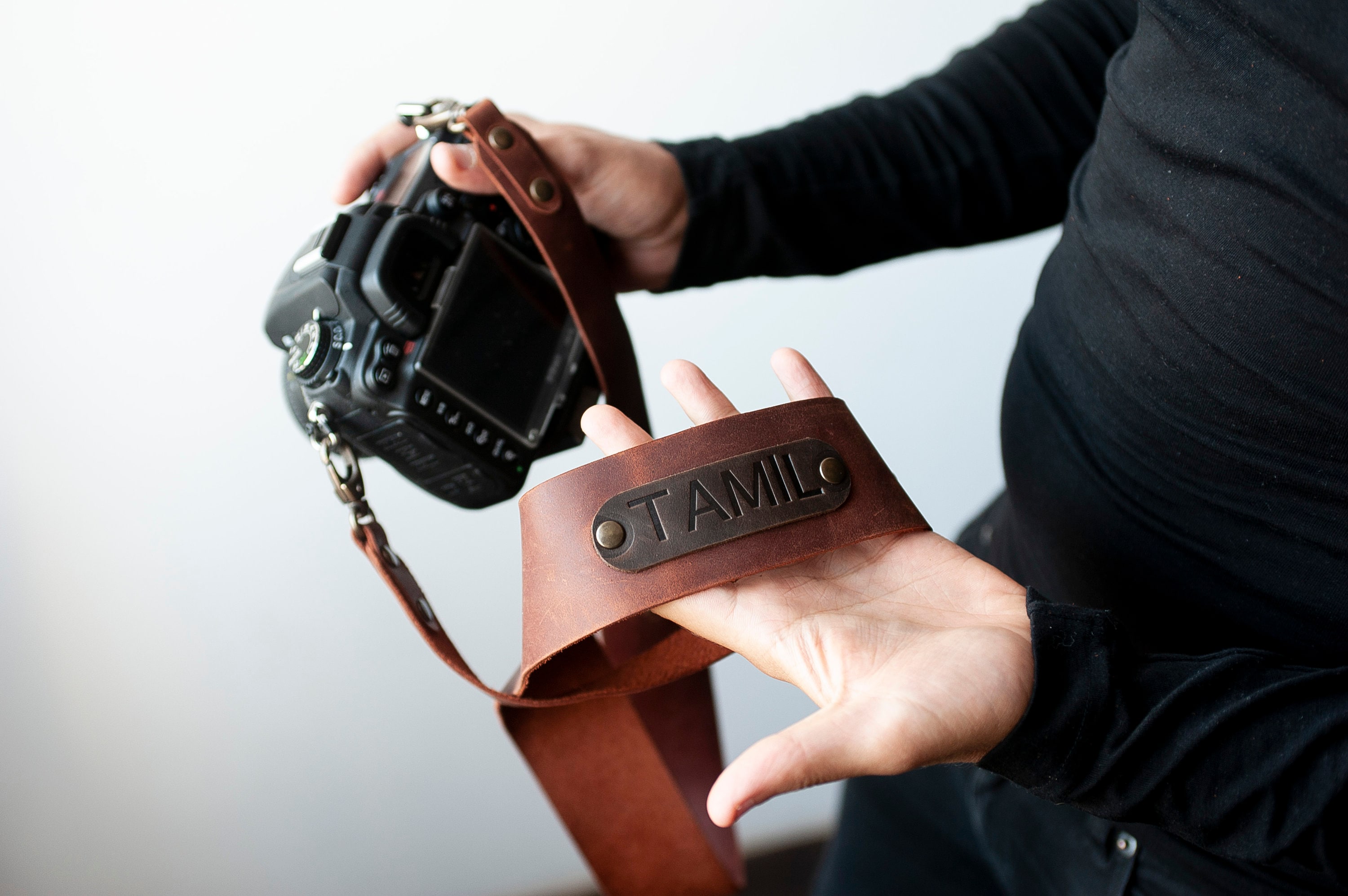 Personalized Camera Strapleather Camera Strapstrap For Etsy