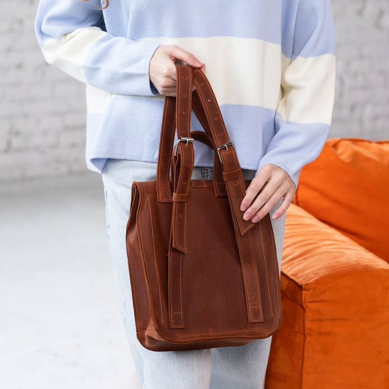Dames rugzak tas, rugzak voor vrouwen, laptop rugzak vrouwen, werkrugzak voor vrouwen, leren rugzak tas, reisrugzak vrouwen afbeelding 10