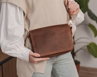 Bolsos bandolera de piel para mujer, Bolsos bandolera pequeños para mujer, Bolso bandolera de piel personalizado, Monedero bandolera pequeño, Regalo para mamá