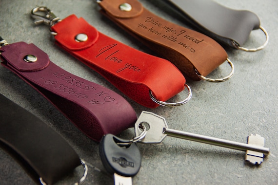 Personalized Leather Keychain, Customized Keychain,custom Leather