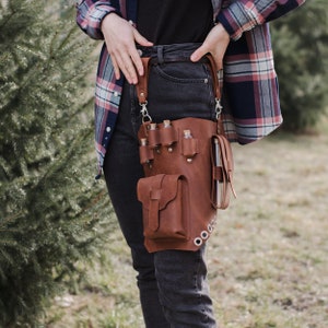 Sac de jambe en cuir pour hommes, porte-bouteilles de potion de jambe, support de fiole de jambe, accessoires steampunk pour hommes, support de potion de jambe, sac d'alchimiste de jambe