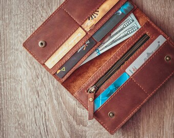 Personalized leather wallet,long wallet,slim wallet,Leather Wallet Woman,wallet women,credit card wallet,womens wallet,wallet gift for her