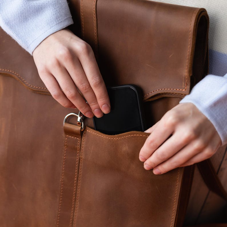 Dames rugzak tas, rugzak voor vrouwen, laptop rugzak vrouwen, werkrugzak voor vrouwen, leren rugzak tas, reisrugzak vrouwen afbeelding 9