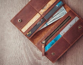 Leather wallet,Leather wallet handmade,Ladies wallet,Leather Womens wallet,Zipper Wallet,Slim wallet,Womens wallet,Personalized Wallet