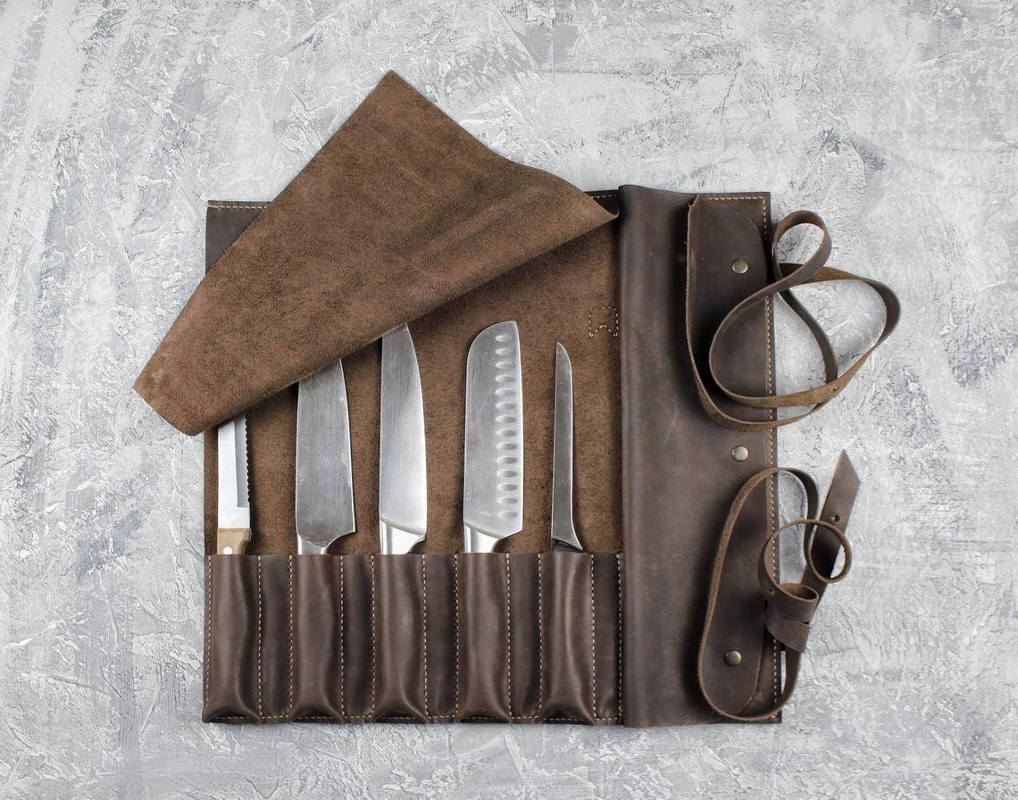 Personalized chef knife bagKnife rollLeather knife rollChef Etsy
